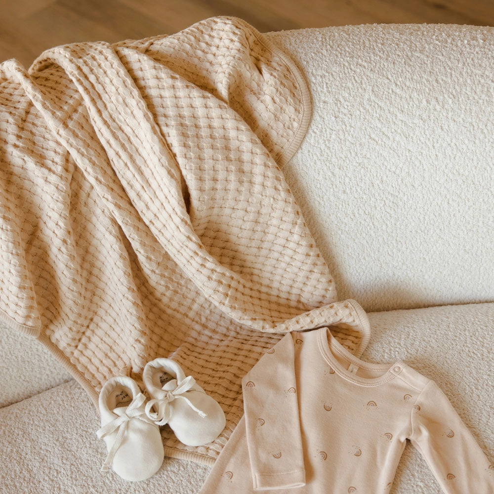Waffle Baby Blanket - Shell - FINAL SALE